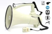 ER-57RUS Мощный электромегафон 70Вт с сиреной, записью, Bluetooth, USB/SD/mp3, Li аккумулятор