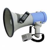 ЭМ-25са (синий) ручной мегафон 25Вт (50Вт), выносной микрофон, сирена, Li аккумулятор, разъем 12В