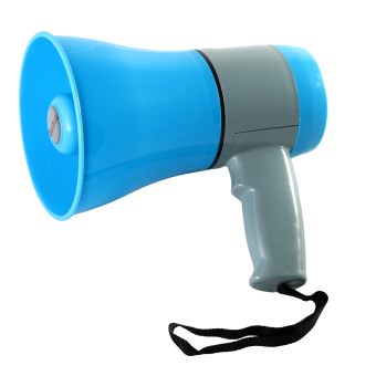 MG-619U/blue ручной мегафон 20Вт, сирена, Bluetooth, mp3 плеер, запись/воспр 260, Li аккумулятор, ЗУ